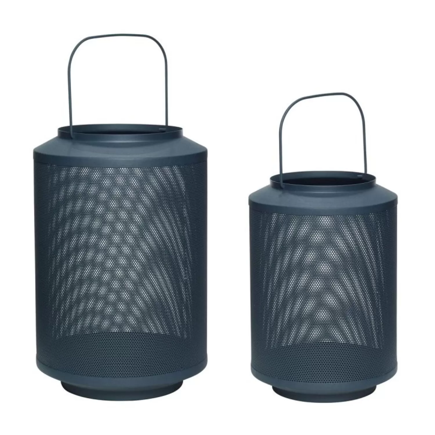 Hübsch Candlesticks & Lanterns^Edge Lanterns (Set Of 2) Petrol