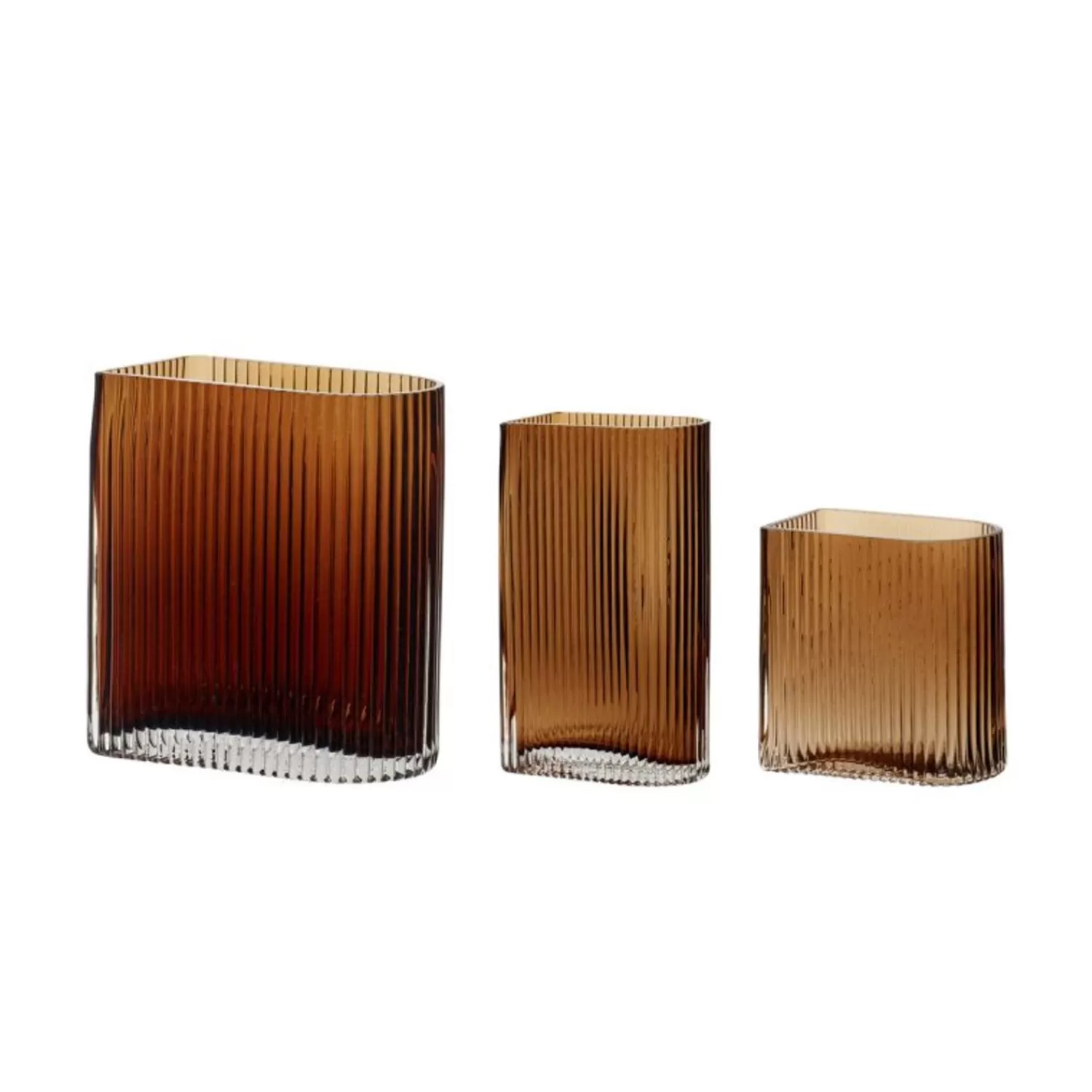 Hübsch Vases^Elements Vases (Set Of 3) Amber