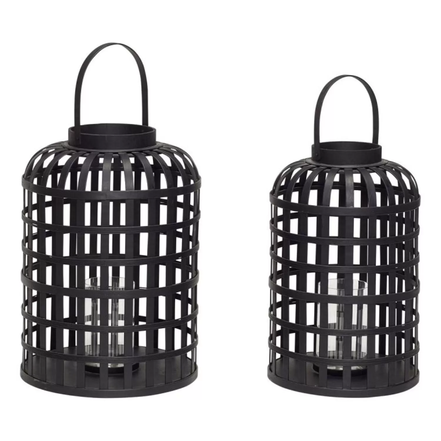 Hübsch Candlesticks & Lanterns^Grid Lanterns (Set Of 2) Black