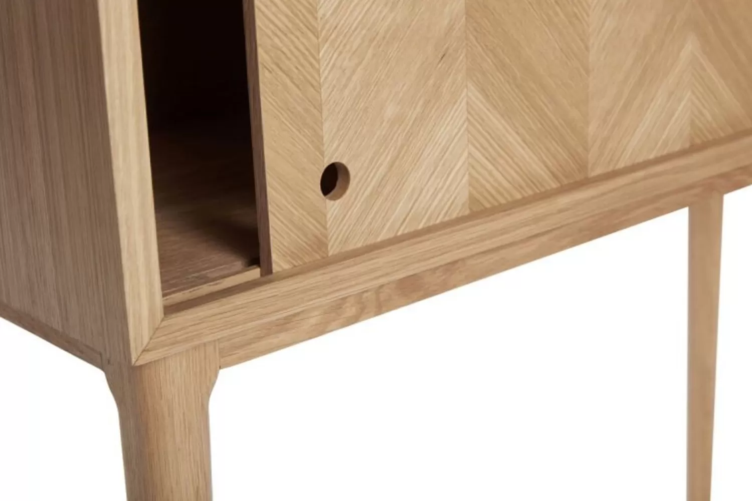Hübsch Shelf Units & Storage^Herringbone Console Table Sliding Doors Natural