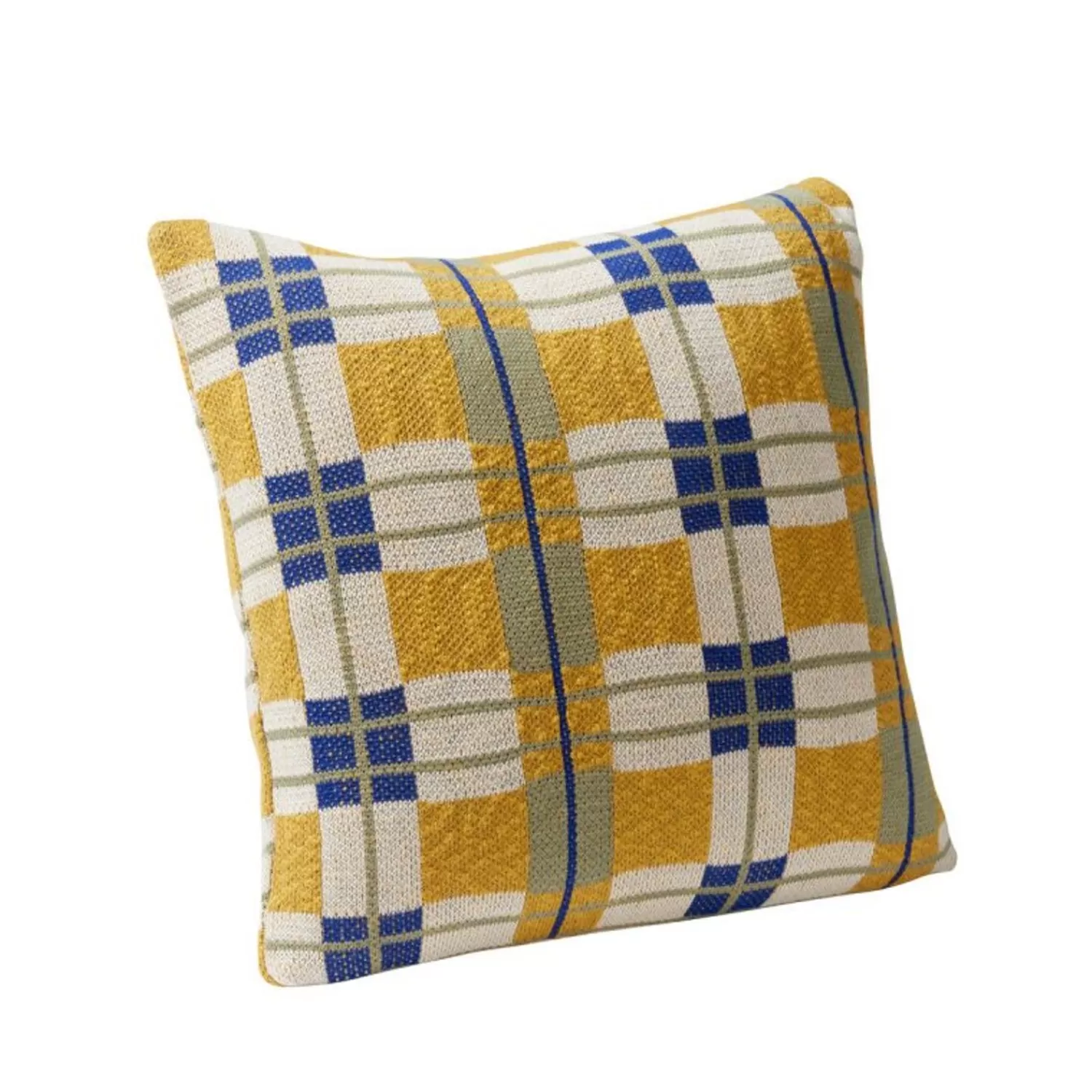 Hübsch Cushions^Kaleido Cushion Multicolour Beige, Dark Blue, Mustard, Olive