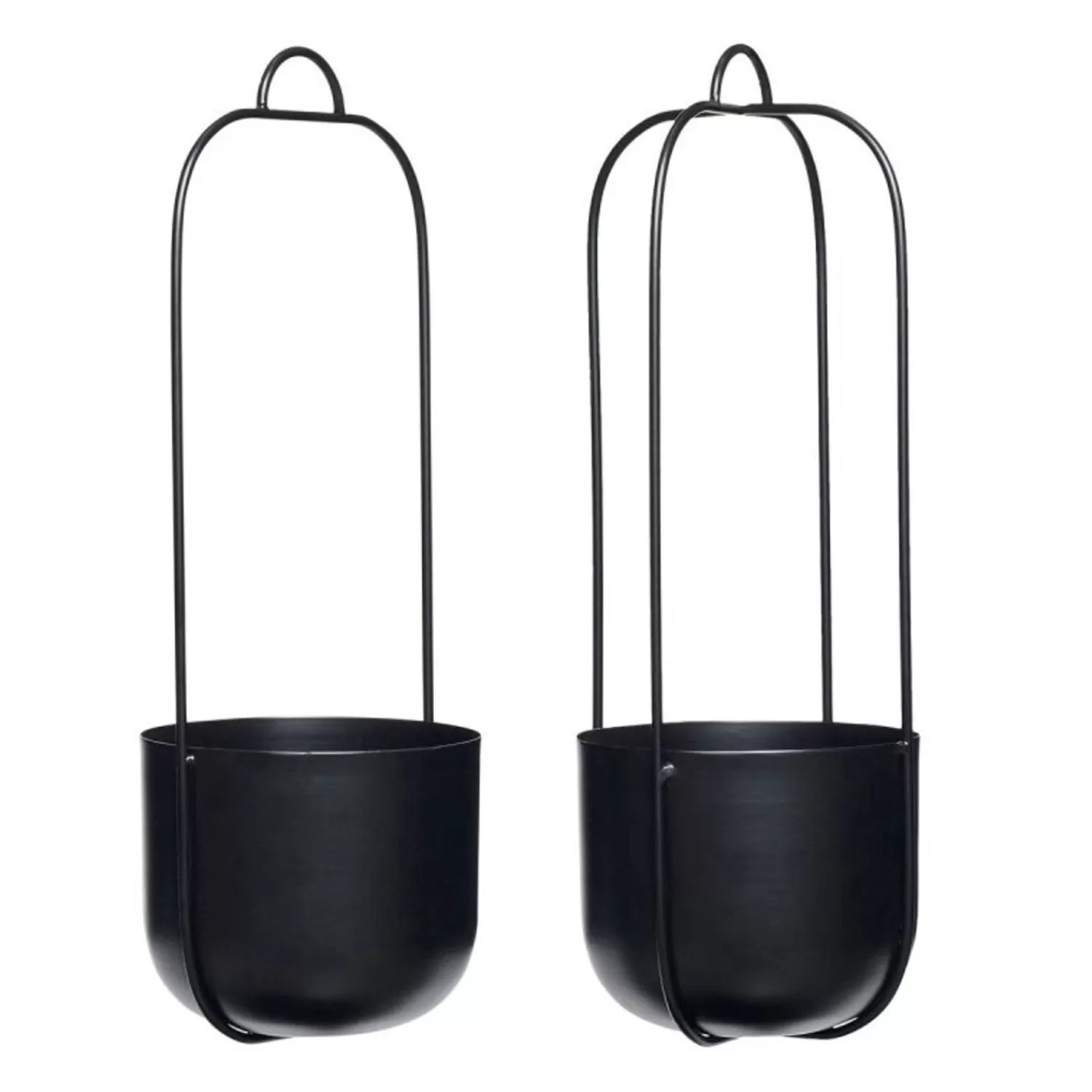 Hübsch Pottery & Watering Cans^Lotus Hanging Pots (Set Of 2) Black