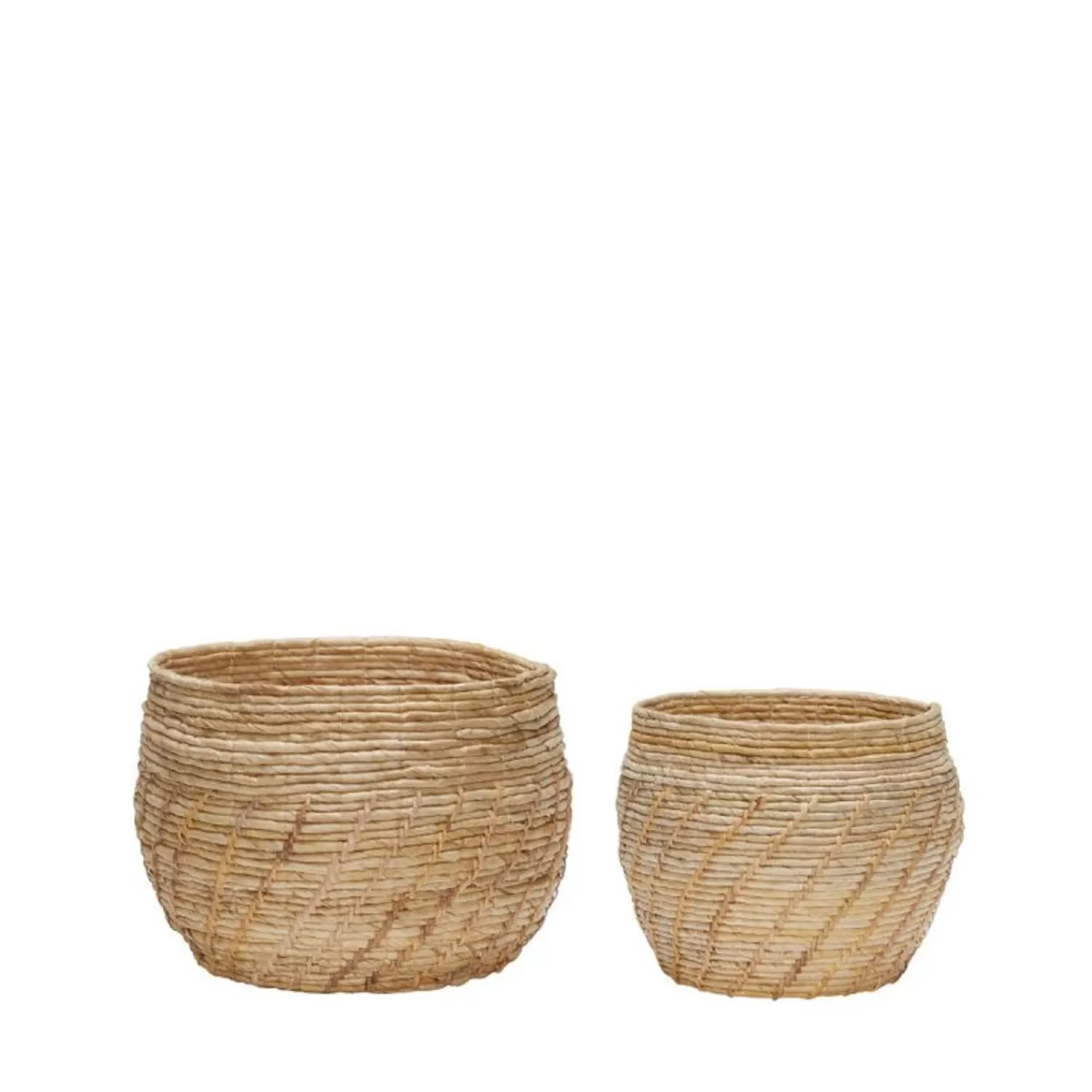 Hübsch Storage^Luxe Baskets (Set Of 2) Natural