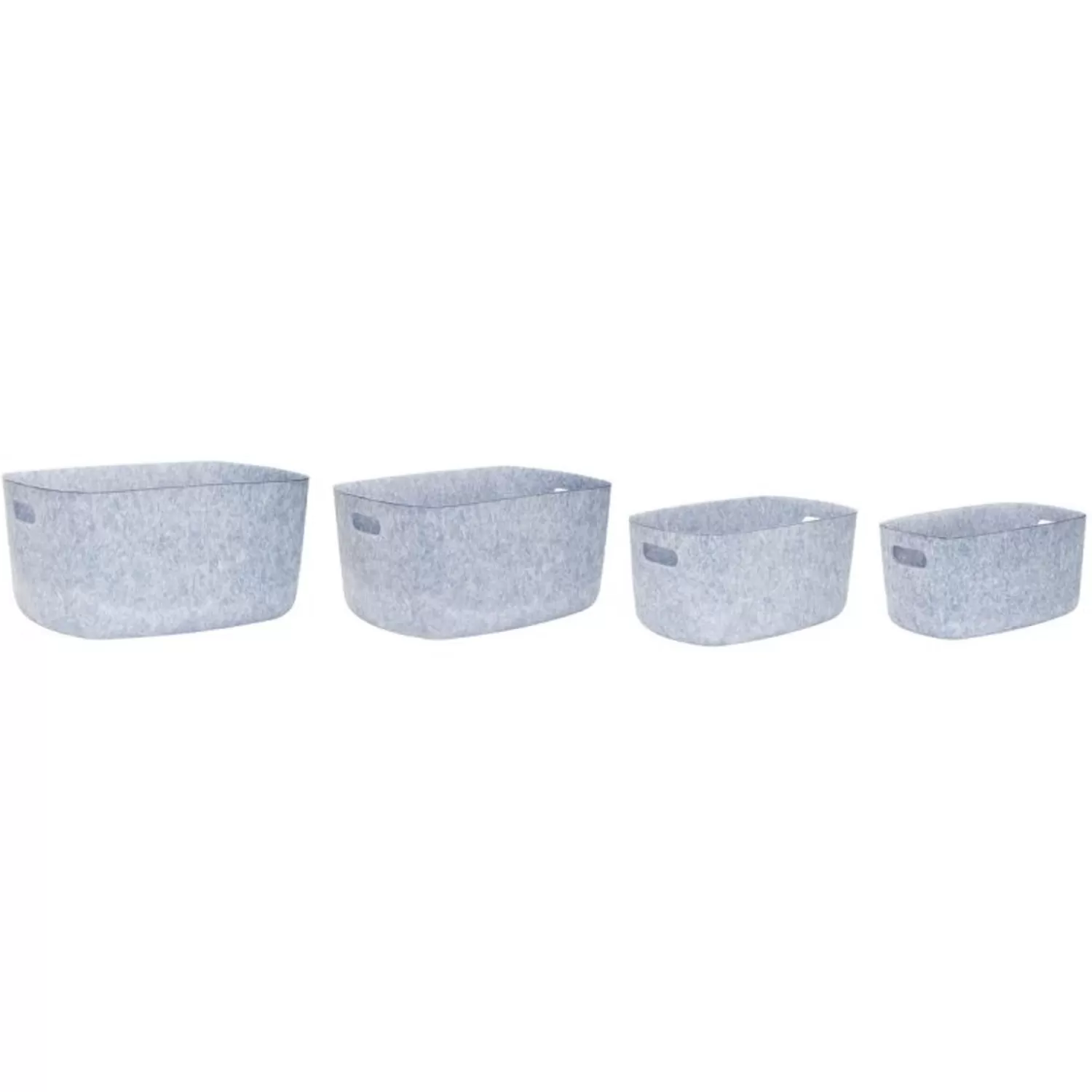 Hübsch Storage^Mellow Felt Baskets (Set Of 4) Blue