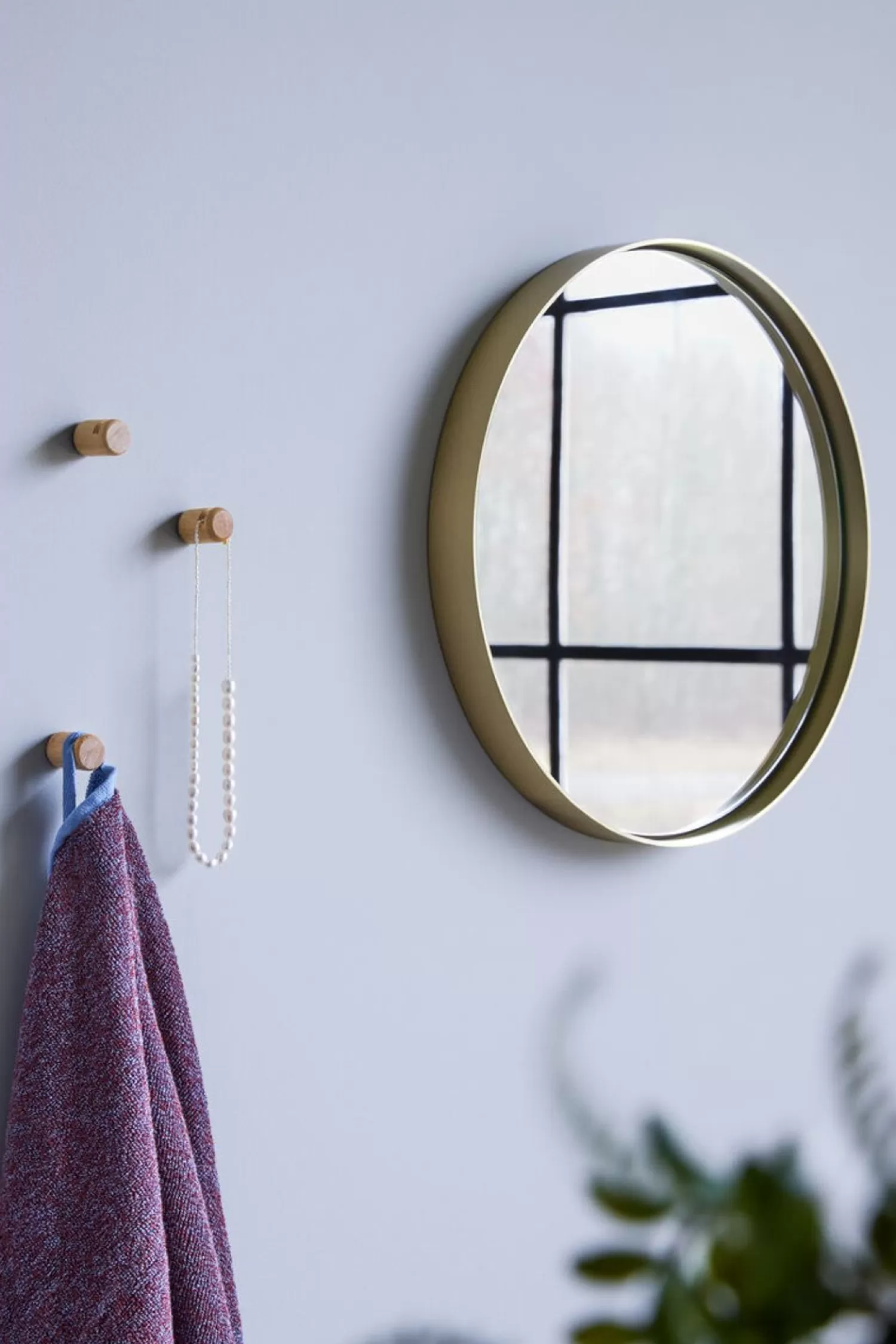 Hübsch Mirrors^Retro Wall Mirror Round Brass