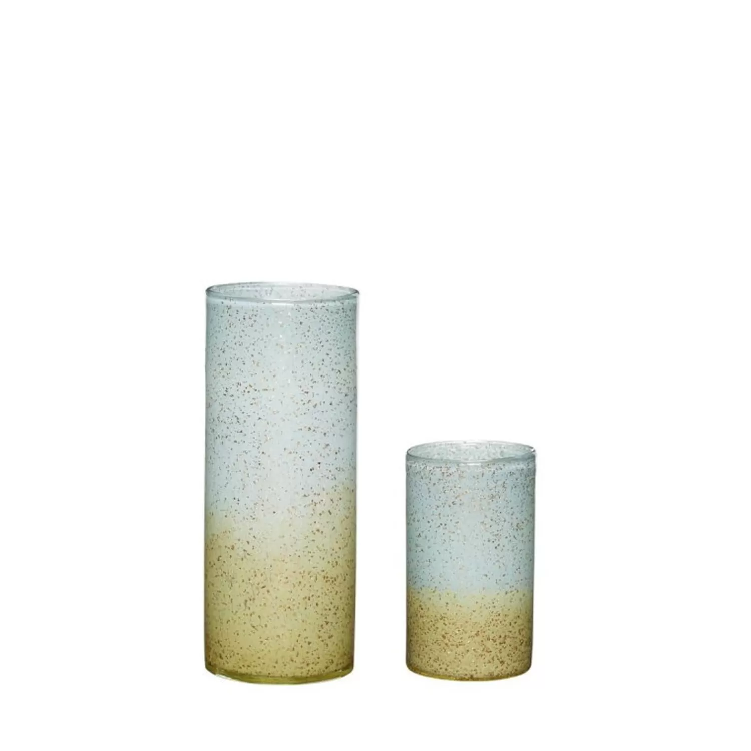 Hübsch Vases^Shimmer Vase Blue/Brown (Set Of 2) Blue, Brown, Glitter