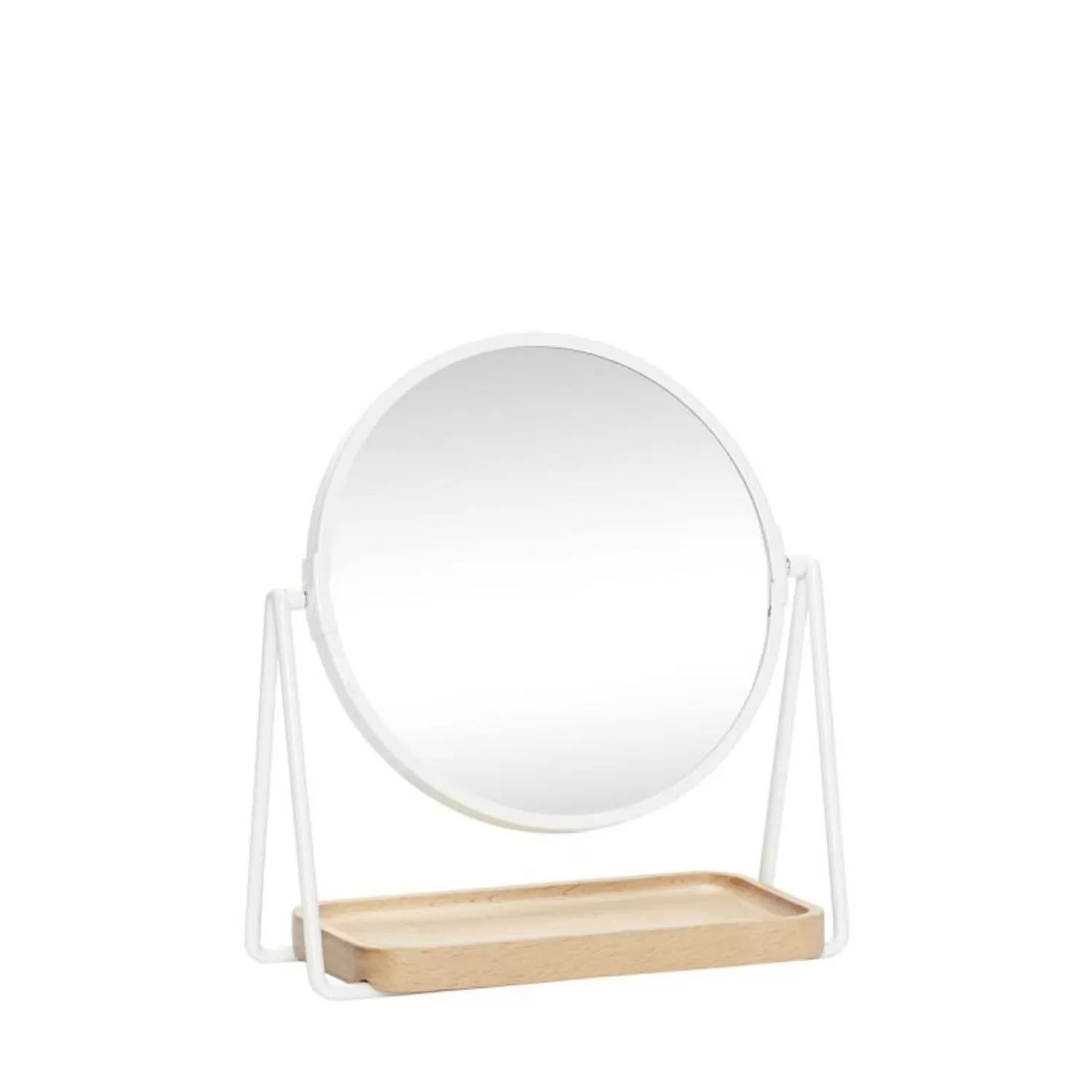 Hübsch Mirrors^Smize Table Mirror Round White/Natural Black, White