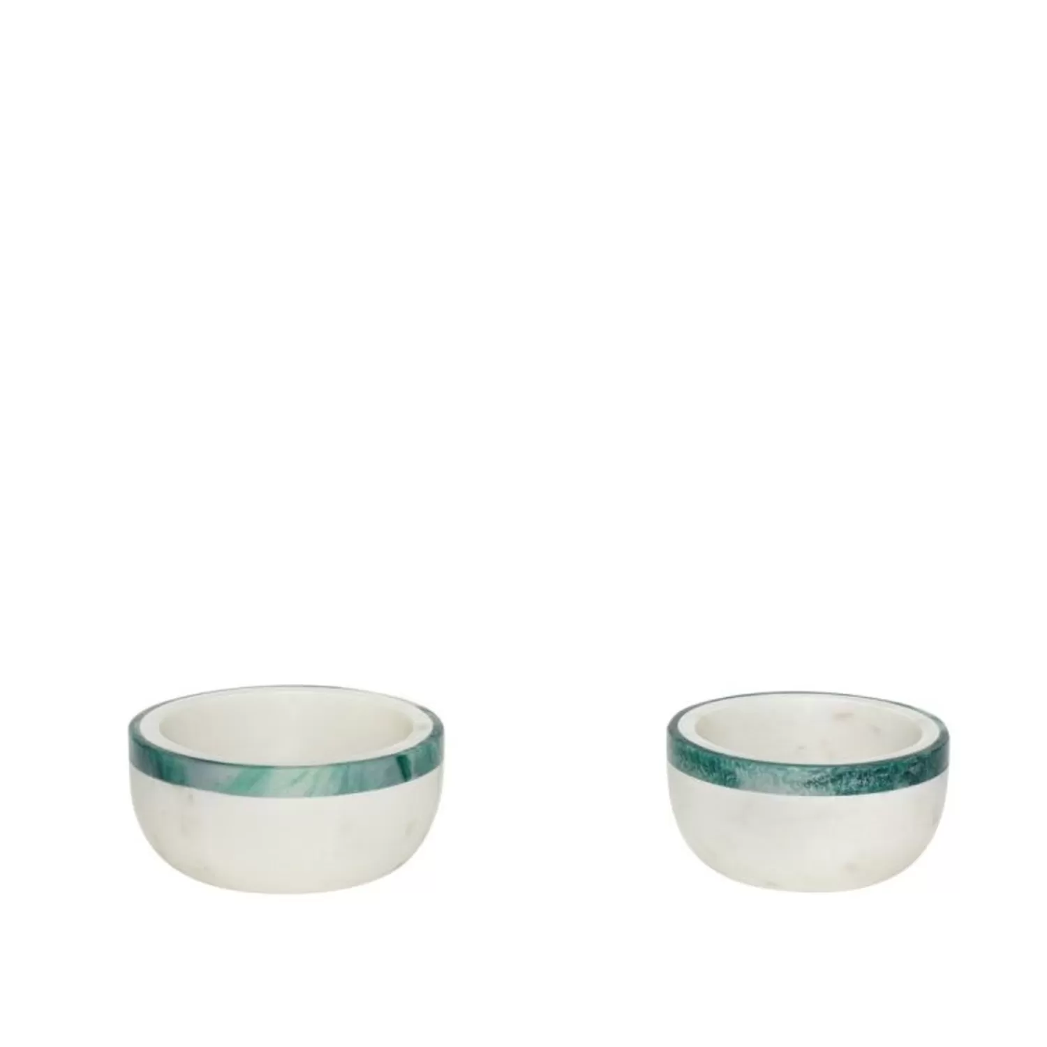 Hübsch Storage^Snacky Bowls White/Green (Set Of 2) Green, White