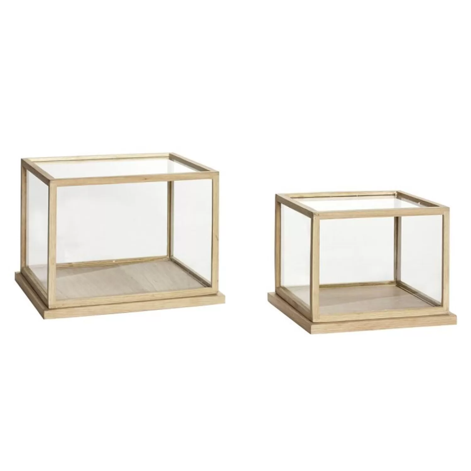 Hübsch Storage^Spectacle Display Boxes Small Natural (Set Of 2) Clear, Natural