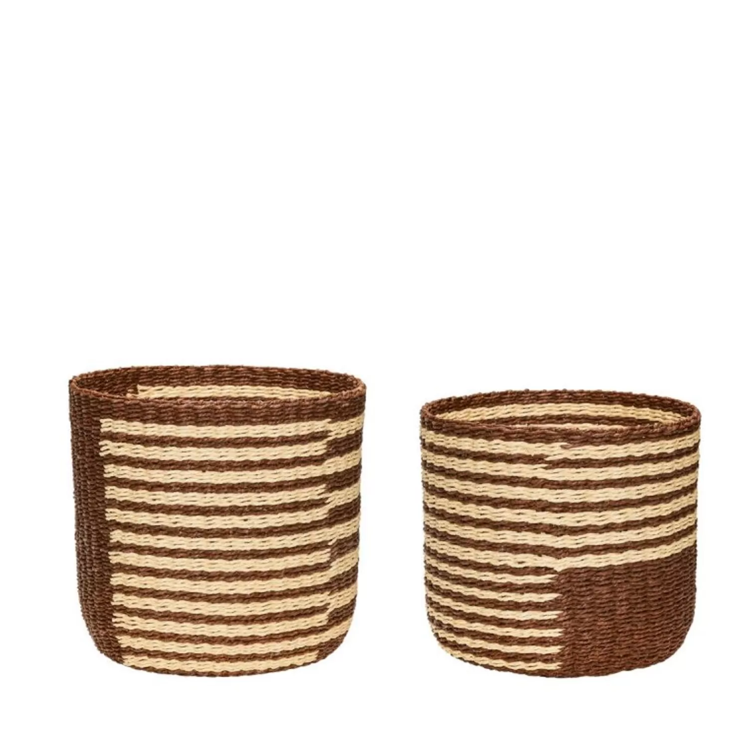 Hübsch Storage^Twine Baskets Natural/Brown (Set Of 2) Maroon, Natural
